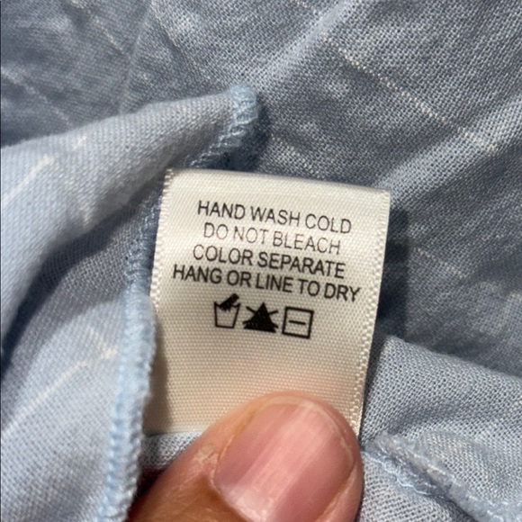 Kirious Los Angeles Light Blue Smocked Ruffled Babydoll Top, Size S - Picture 6 of 8